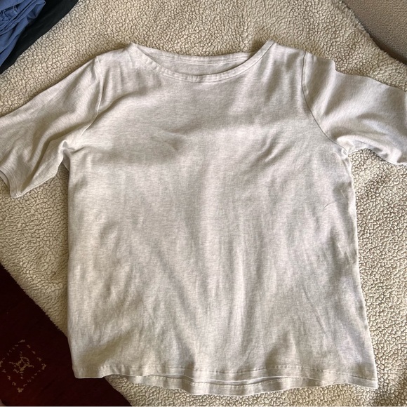 J. Jill simply supima elbow sleeve tee boatneck supima cotton M gray nice! - Picture 3 of 6